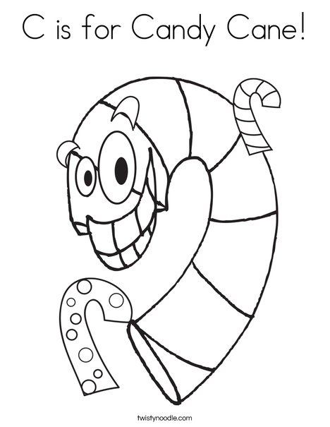 C Is For Candy Cane Coloring Page 468x605 C Is For Candy Cane Coloring Page