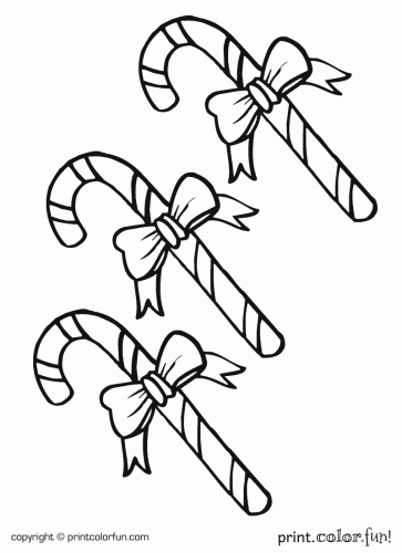 363x500 Candy Canes Coloring Page