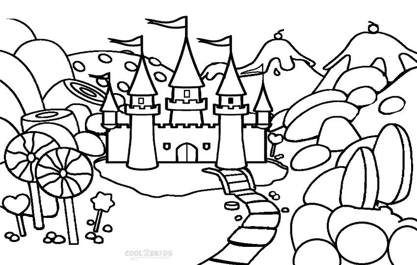 850x540 Candy Castle Coloring Pages For Candy Coloring Page