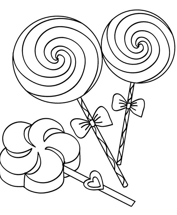 600x729 Three Lollipop Candy Coloring Page Cookie Lollipop