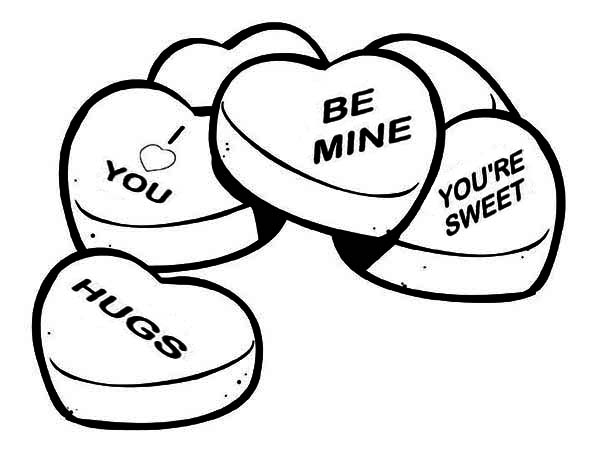 600x450 Candy Heart Coloring Pages Color Bros
