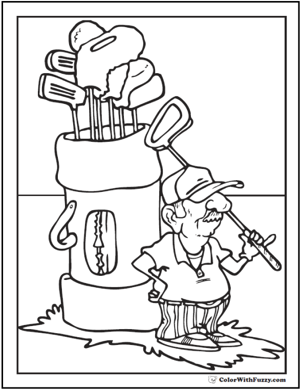 590x762 Golf Coloring Pages Customize And Print Pdf