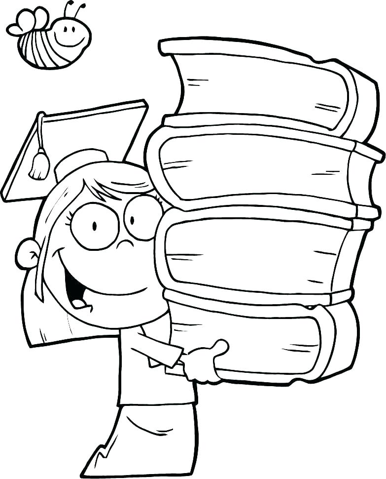 783x970 Graduation Cap Coloring Page Royalty Free Graduation Illustration