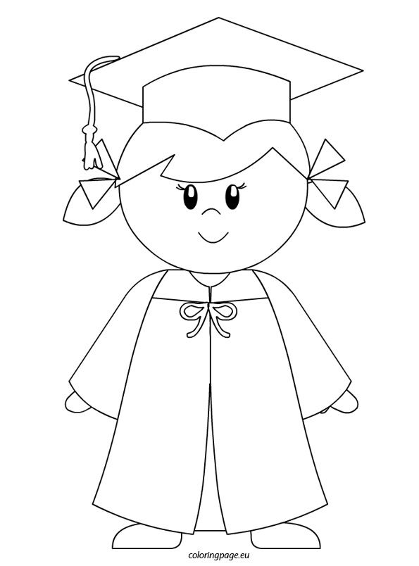 595x804 Kindergarten Graduate Girl Coloring Page To Color!