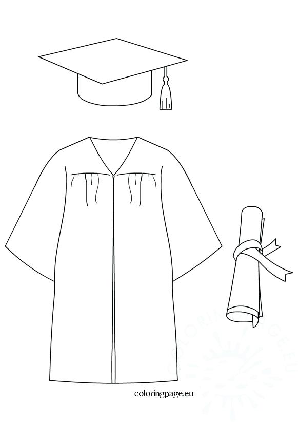 581x822 Graduation Cap And Gown Coloring Pages Coloring Page Graduation