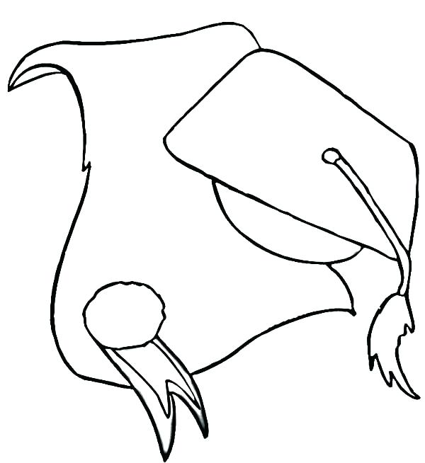 600x654 Graduation Cap Coloring Page Graduation Cap Coloring Page Best