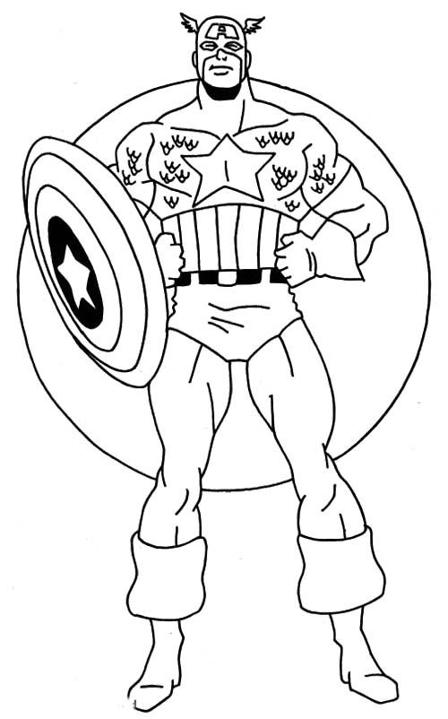 Cool Captain America Coloring Page 500x802 Cool Captain America Coloring Page
