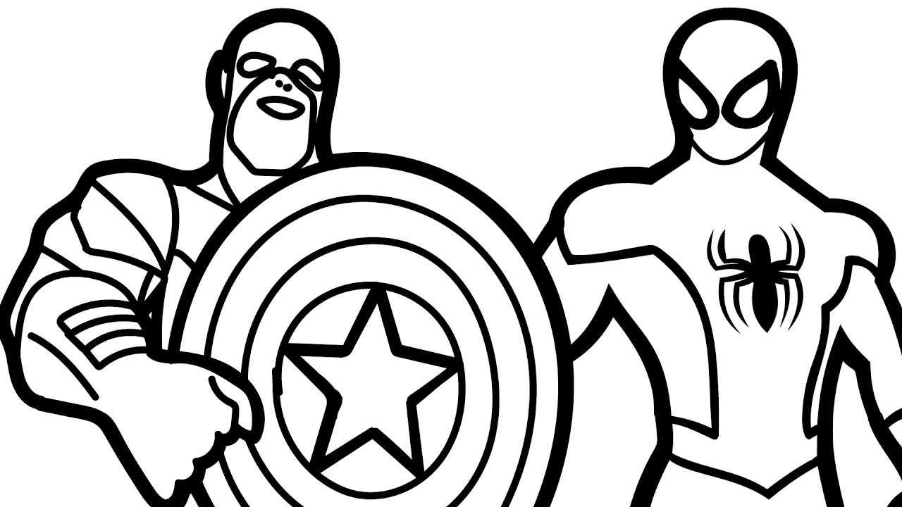 1280x720 Complete Captain America Coloring Page Avenger