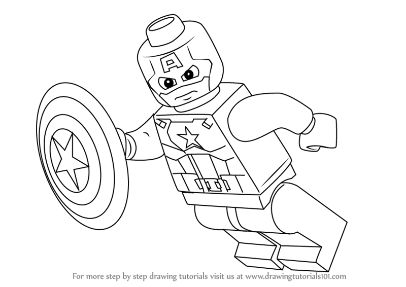 Learn How To Draw Lego Captain America (Lego) Step By Step 800x566 Learn How To Draw Lego Captain America (Lego) Step By Step