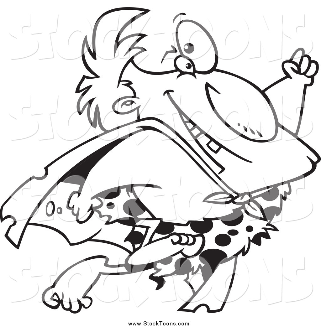Stock Cartoon Of A Black And White Happy Flying Super Caveman By 1024x1044 Stock Cartoon Of A Black And White Happy Flying Super Caveman By