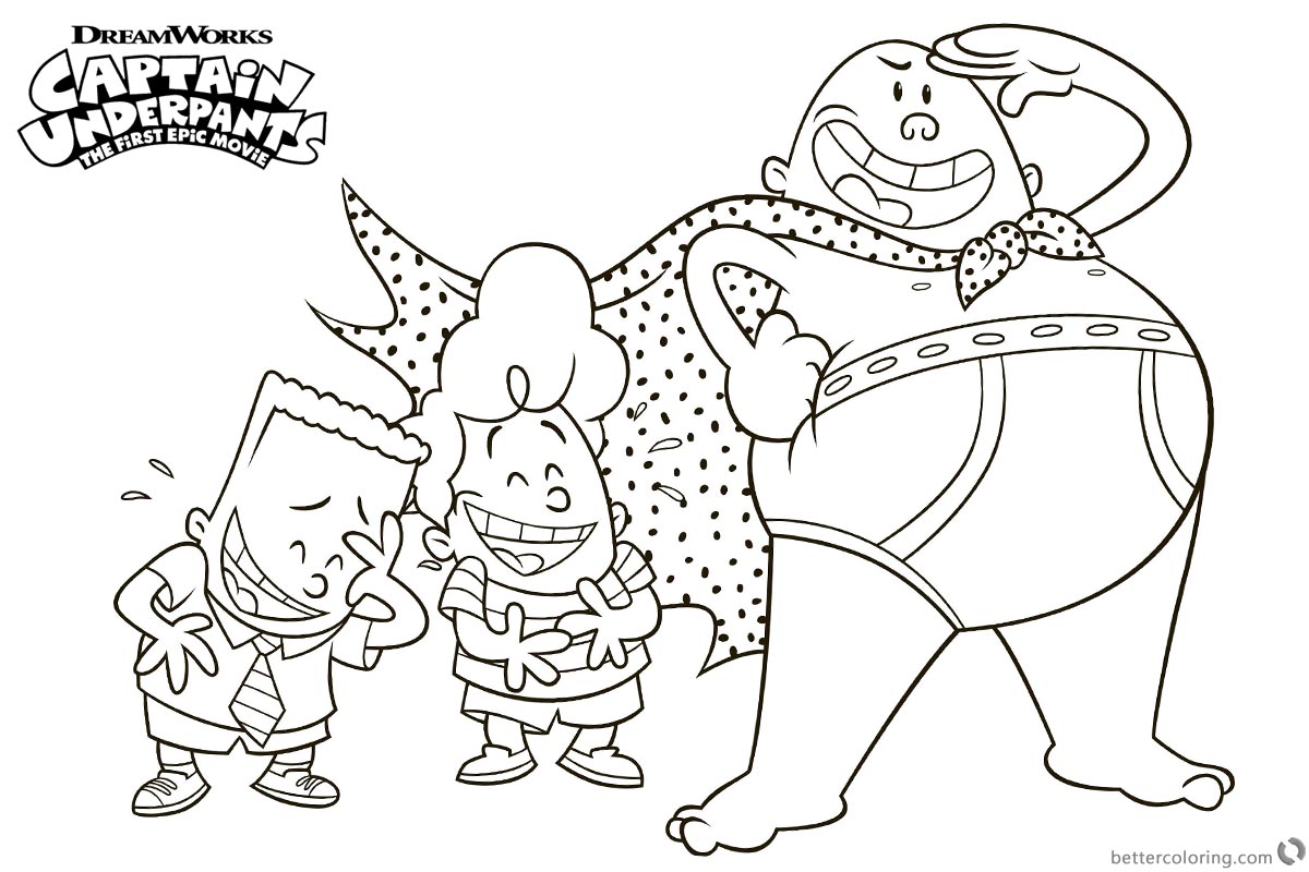 1200x800 Captain Underpants Coloring Pages With George And Harold