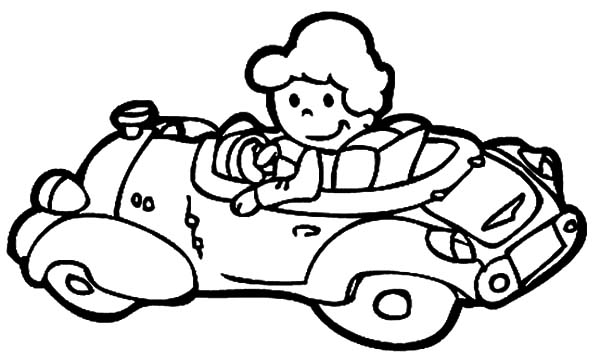 600x362 The Girl Driving Car Coloring Pages The Girl Driving Car Coloring
