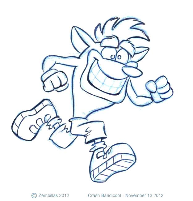 625x650 Crash Bandicoot Coloring Pages Car Crash Coloring Pages H Coloring