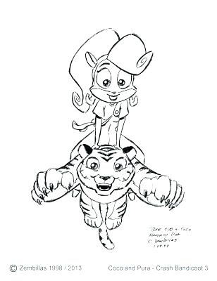 308x400 Crash Bandicoot Coloring Pages Click To See Printable Version