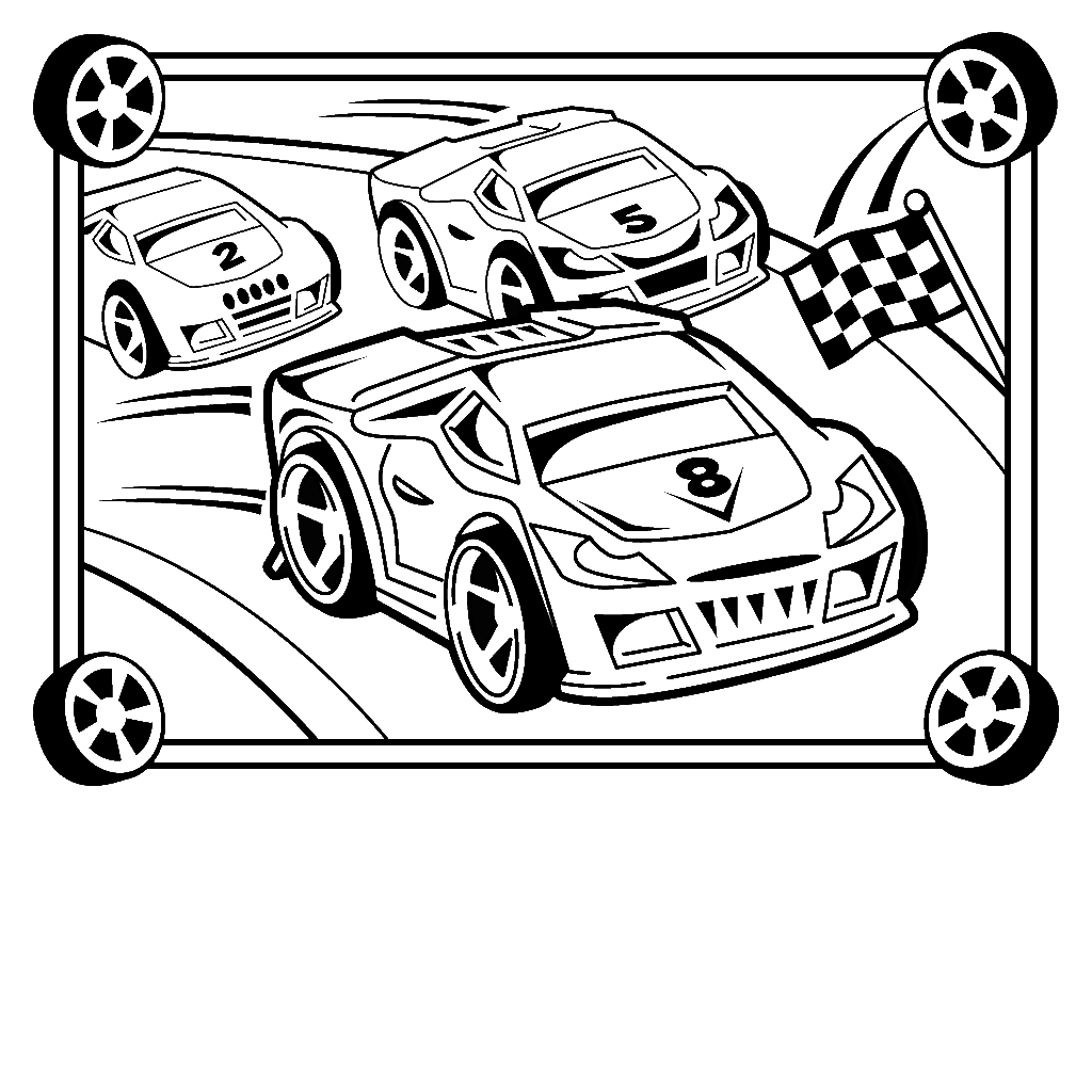 1024x1024 Selected Coloring Page Of A Race Car Pages Cars Printable