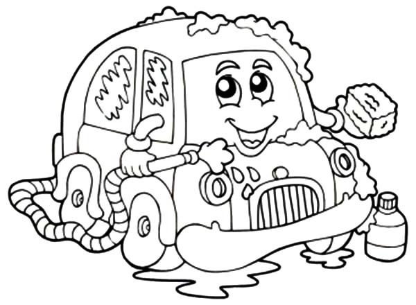 600x440 Car Wash With Soap Coloring Pages Car Wash With Soap Coloring