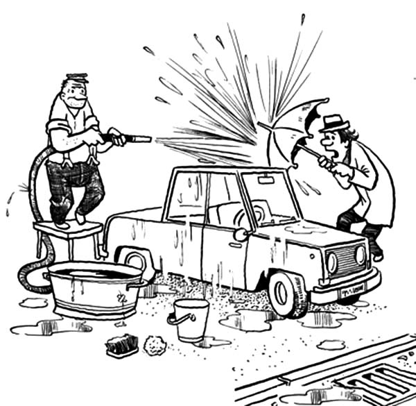 600x585 Auto Car Wash With Sprayer Coloring Pages Best Place To Color