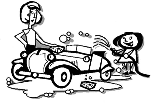 600x412 Mommy And Daughter Car Wash Coloring Pages Best Place To Color