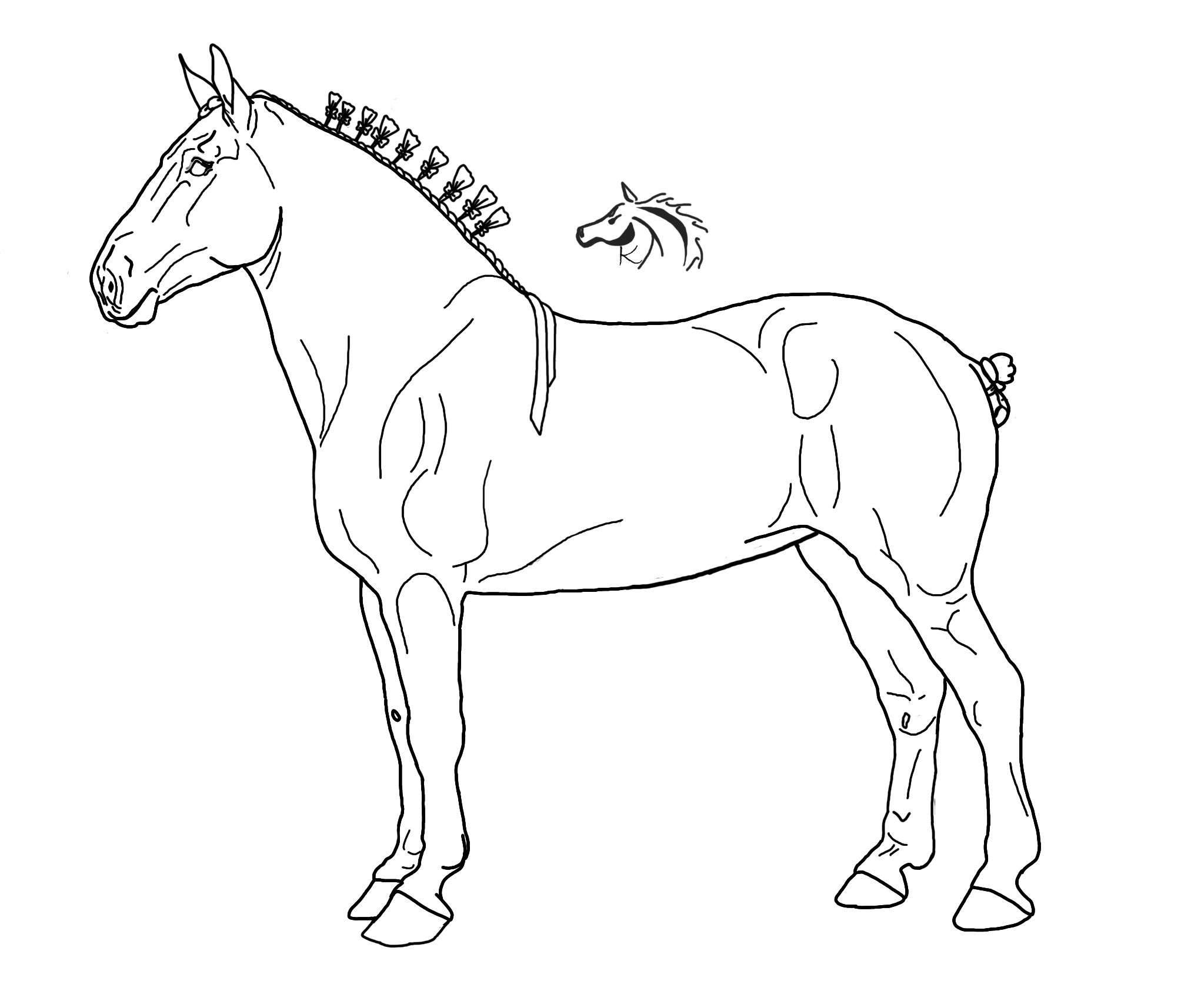 Draft Horse Lineart By 2008x1715 Draft Horse Lineart By