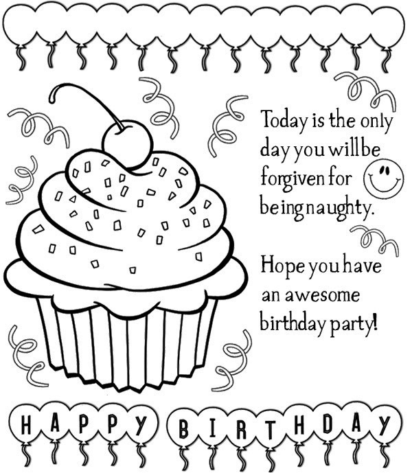 Happy Birthday Cards Coloring Pages 5 Happy Birthday Card 600x689 Happy Birthday Cards Coloring Pages 5 Happy Birthday Card