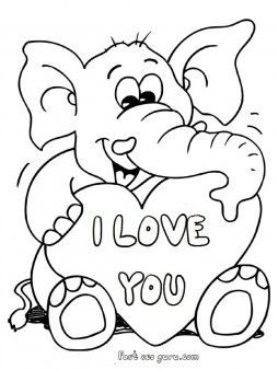 Printable Valentines Day Teddy Elephant Card Coloring Pages 254x338 Printable Valentines Day Teddy Elephant Card Coloring Pages