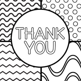 Thank You Card Coloring Page 268x268 Thank You Card Coloring Page