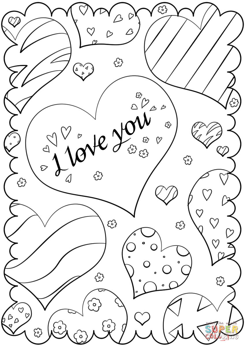 Valentines Day Card I Love You Coloring Page Free Printable I Love 849x1200 Valentines Day Card I Love You Coloring Page Free Printable I Love