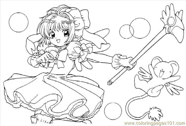 650x440 Cardcaptors Sakura 1 Coloring Page
