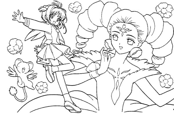 600x407 Sakura And The Beautiful Princess In Cardcaptor Sakura Coloring
