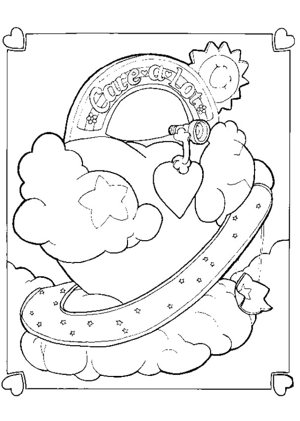 Care Bear Heart Coloring Pages 607x850 Care Bear Heart Coloring Pages