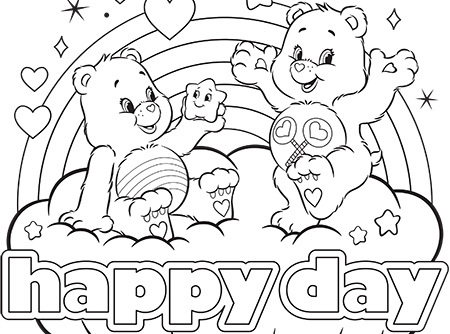 Happy Day Care Bears Coloring Page Ag Kidzone 450x334 Happy Day Care Bears Coloring Page Ag Kidzone