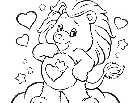 Meet Brave Heart Lion! Care Bears Coloring Page Ag Kidzone 450x336 Meet Brave Heart Lion! Care Bears Coloring Page Ag Kidzone