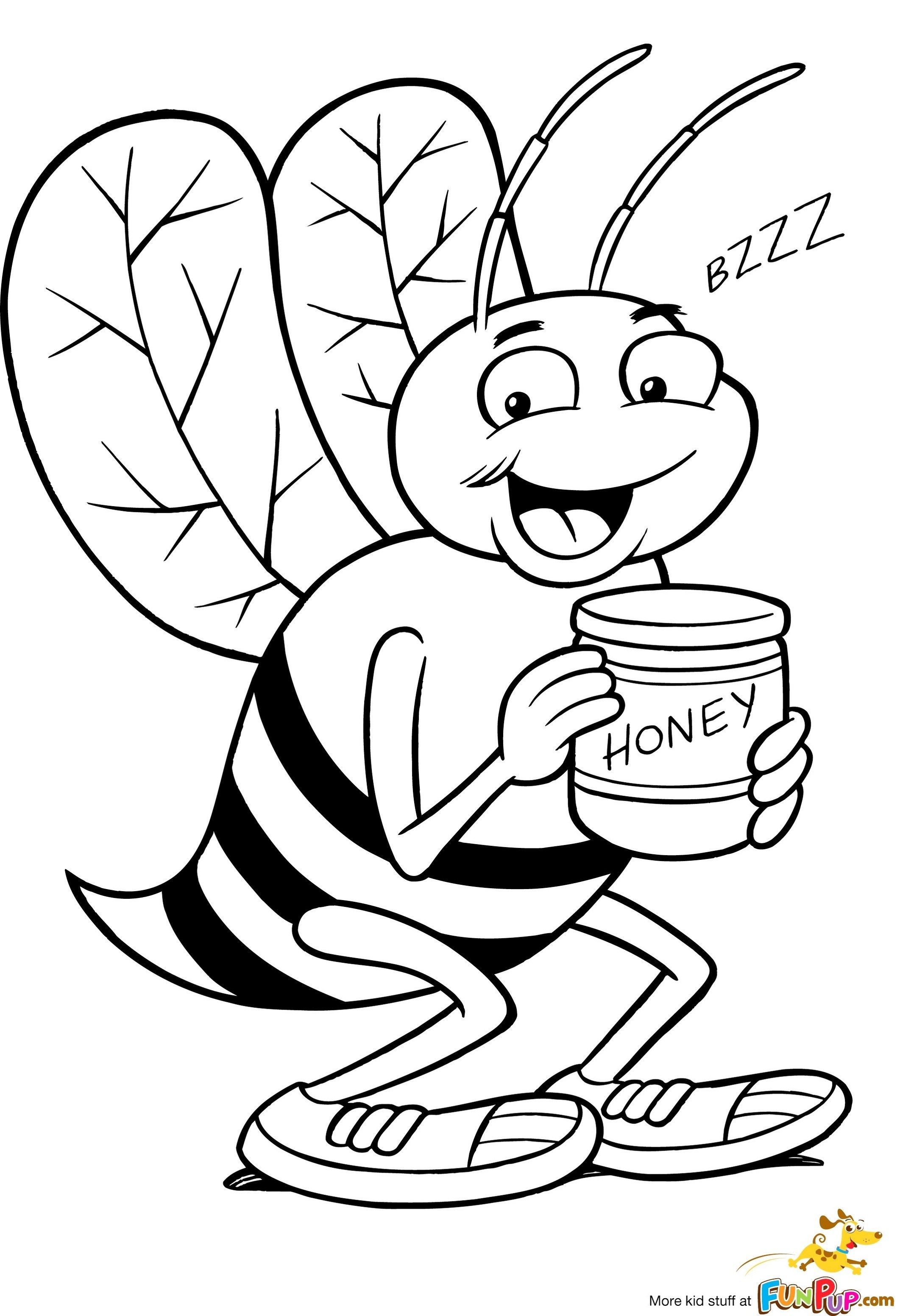2130x3104 Bee Caricature Coloring Page Art Coloring Pages Amp Designs