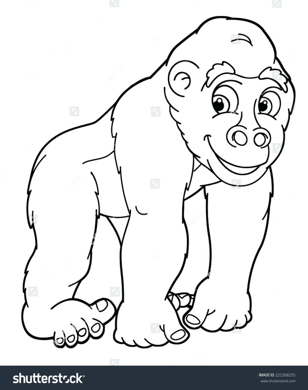 1024x1294 Coloring Page ~ Gorilla Coloring Page Cartoon Animal Caricature