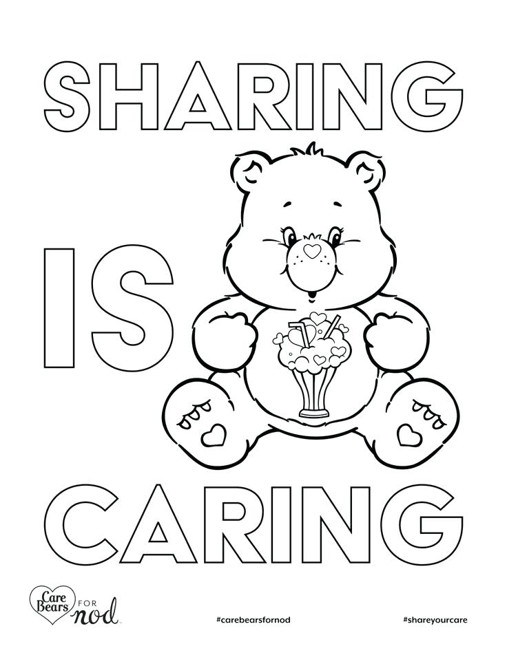 736x952 Sharing Coloring Page Printable Care Bears Coloring Pages Sharing