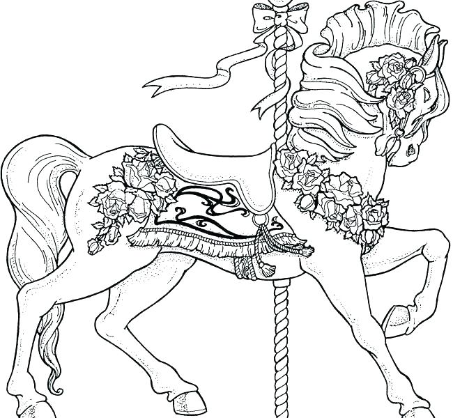 650x600 Carousel Coloring Page Circus And Carnival Beautiful Carousel