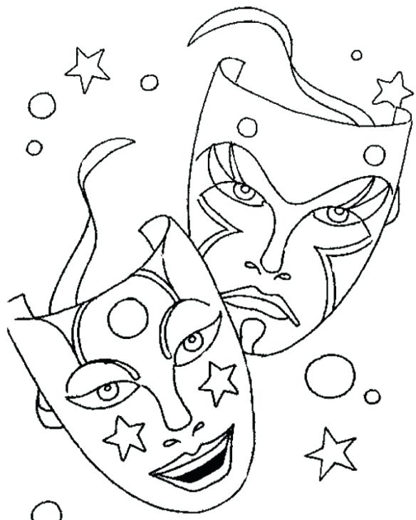 Carnival Mask Coloring Page at GetColorings.com | Free printable ...
