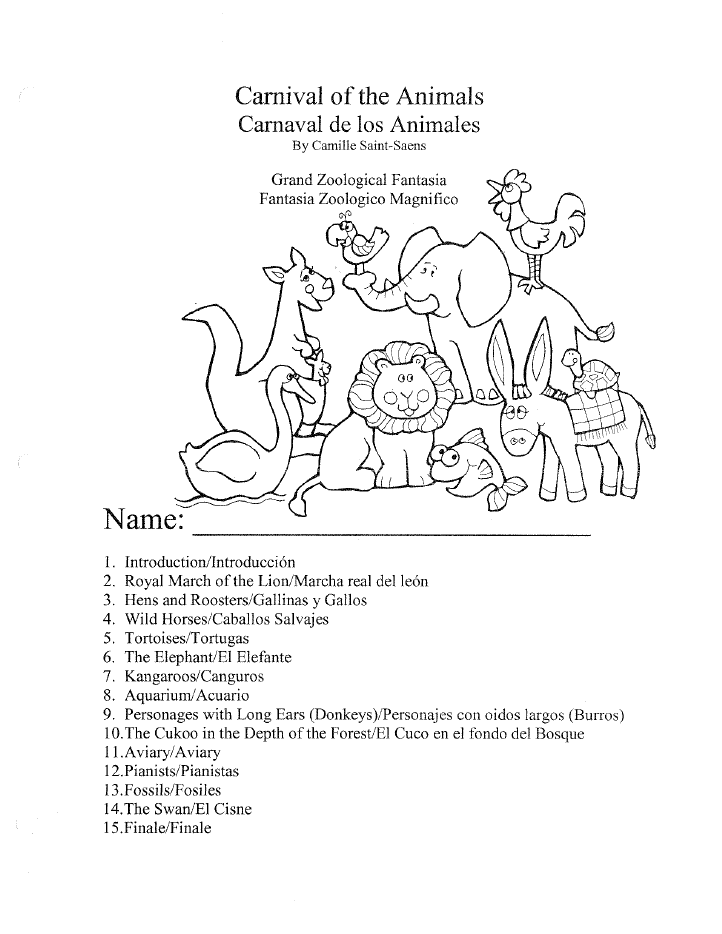 Carnival Of The Animals Worksheet Packet By Camille Saint Saens 722x934 Carnival Of The Animals Worksheet Packet By Camille Saint Saens