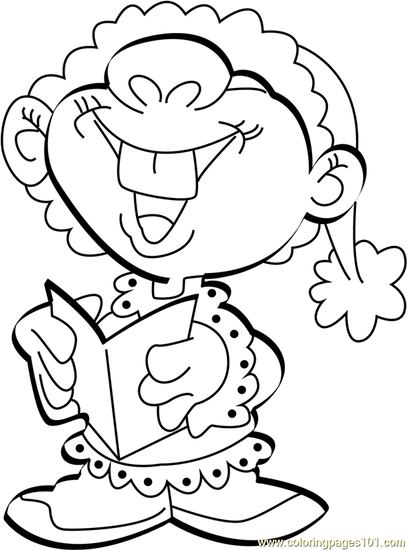 592x800 Christmas Caroler Coloring Page