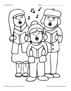 228x295 Christmas Carolers Coloring Page Worksheet For Kindergarten