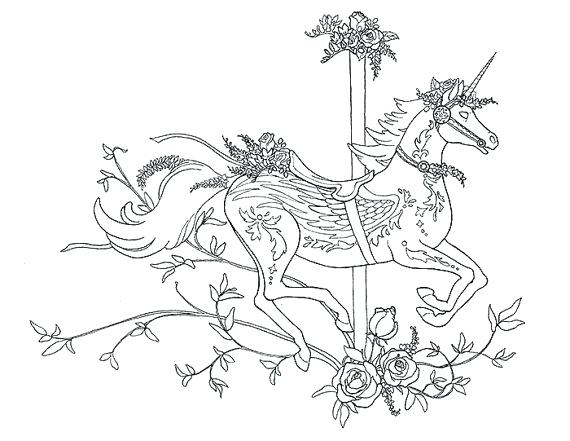 570x441 Carousel Horse Coloring Pages Carousel Horse Printable Coloring