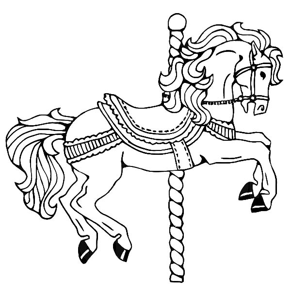 600x612 Coloring Pages Of Carousel Animals Childhood Memory Carousel Horse