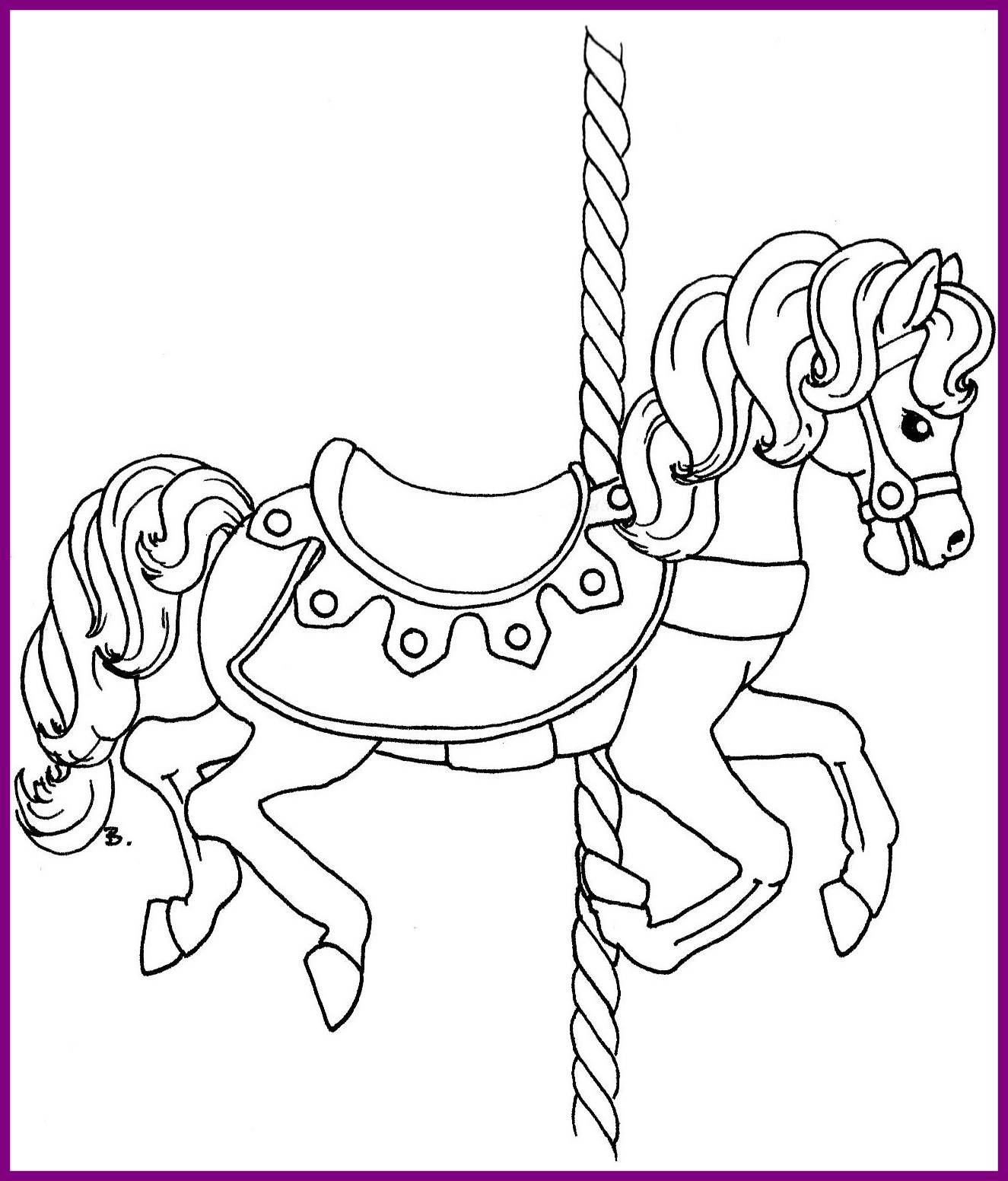 1325x1552 Incredible Bold Design Carousel Horse Coloring Page Best About