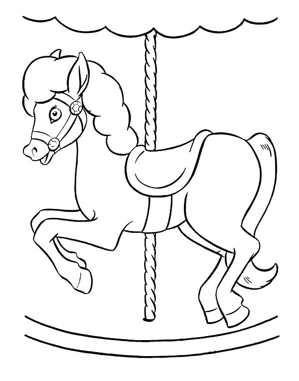 600x764 Carousel Animals Coloring Pages Plus Little Carousel Horse