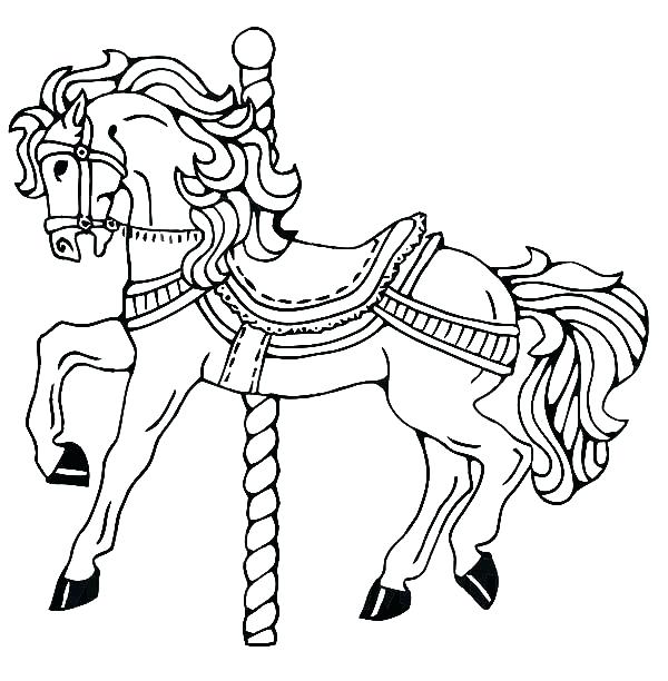 600x612 Carousel Coloring Page Carousel Horse Coloring Page Also Carousel