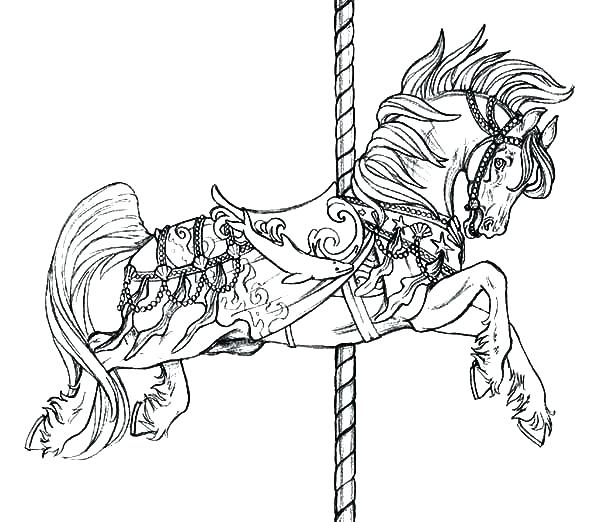 600x522 Carousel Coloring Pages Carousel Horse Color Good Carousel Animals
