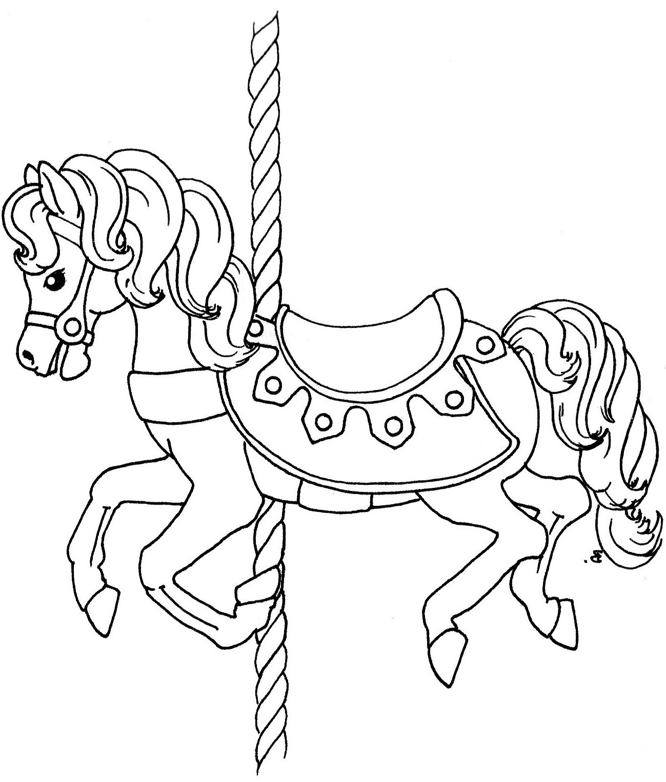 1299x1526 Carousel Coloring Pages Ilustration And Horse