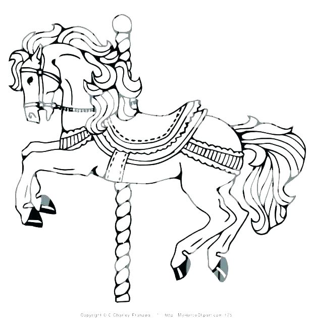 618x630 Horse Coloring Pages Free Carousel Coloring Page Carousel Coloring