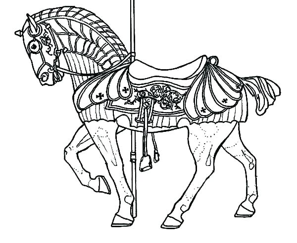 600x492 Printable Horse Coloring Pages Carousel Coloring Pages Carousel