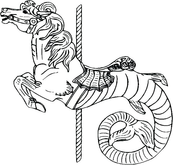 600x574 Carousel Horse Coloring Page Carousel Coloring Page Carousel Horse